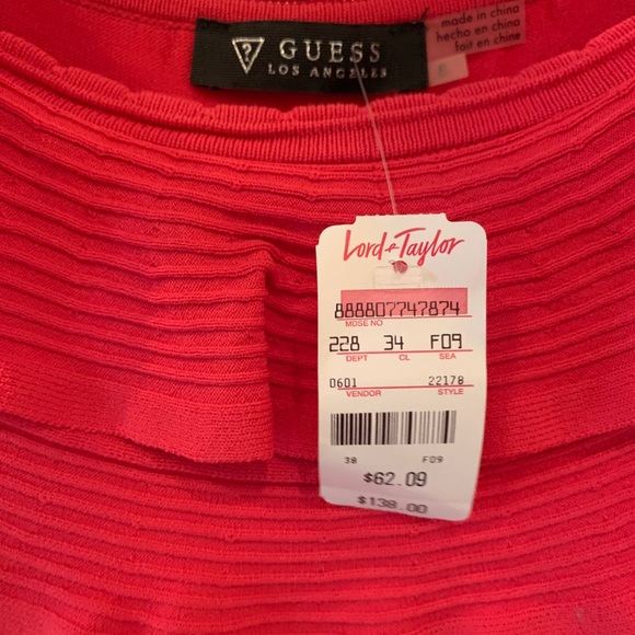 Red Guess Bodycon Dress 6 NWT - Picture 3 of 4